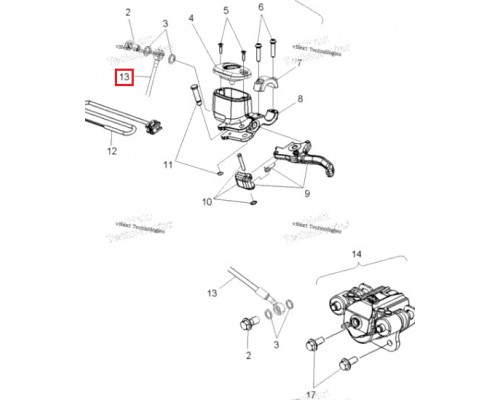 45611 PowerMadd Удлиненный Тормозной Шлаг Для Polaris 2204756, 2204266, 2204138