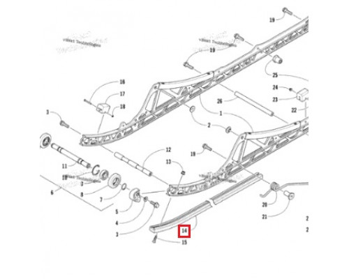 4604-242 Склиз Черный Для Гусеницы 162 Дюйма Для Arctic Cat