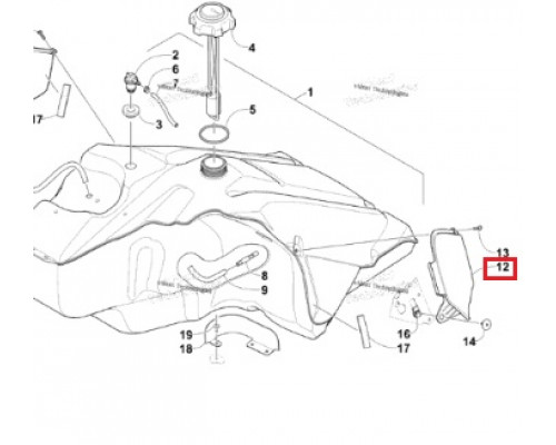 4706-747 Накладка Бензобака Левая Для Arctic Cat BEARCAT