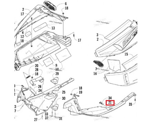 4706-772 Пластиковый Поддон Нижний Правый Для Arctic Cat