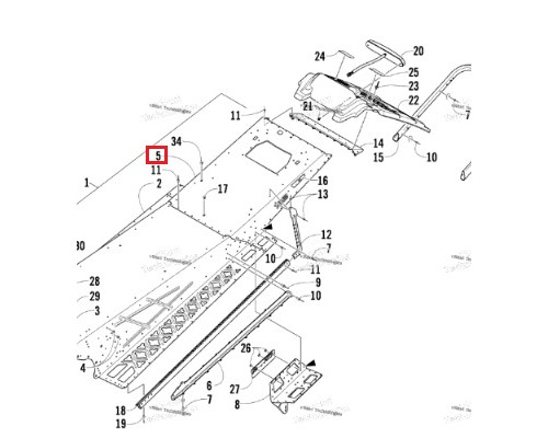 4706-894 Хвост Туннеля Черный Для Arctic Cat M8