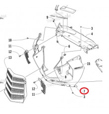 4718-282 Передняя Панель Для Arctic Cat PANTERA 7000 XT LTD BLACK 2016-2019