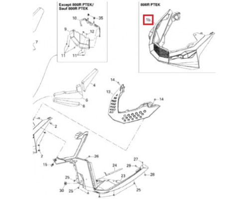 502007076 Пластиковый Нижний Поддон Синий Для Ski Doo REV XP 502007012