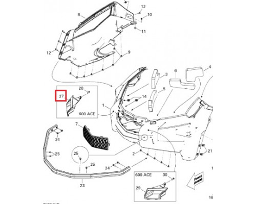 502007127 Заглушка Поддона Правая Для Ski Doo TUNDRA