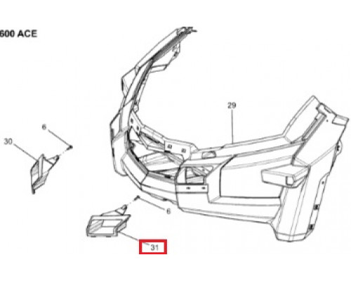 502007128 Заглушка Нижнего Поддона Левая Для Ski Doo Tundra