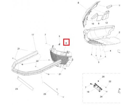 502007139 Решетка Воздухозаборника Передняя Для Ski Doo Skandic WT 600