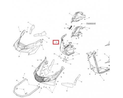 502007340 Панель Нижняя Правая Черная Для Ski Doo