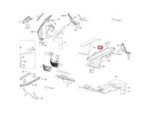 502008000 Боковая Панель Левая Для Ski Doo Expedition 502007196, 502007665, 502007049, 502006911