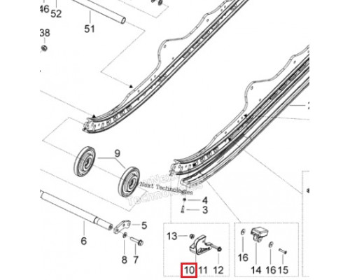 503192610 Башмак Полоза Гусеницы Правый Для Ski Doo