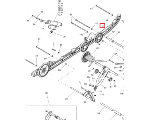 503193828 Полоз Гусеницы Черный 154 Дюйма Для Ski Doo