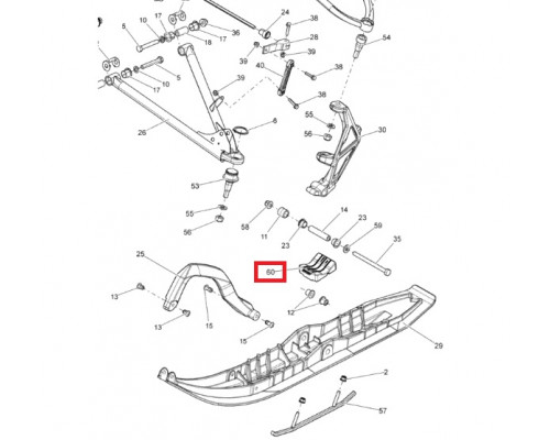 505071779 Демпфирующая Подушка Под Лыжу Для Ski Doo 505071315, 505071632