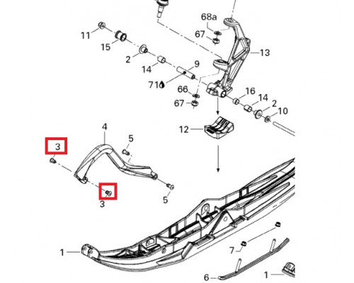 505071812 Клепка Ручки Лыжи Для Ski Doo