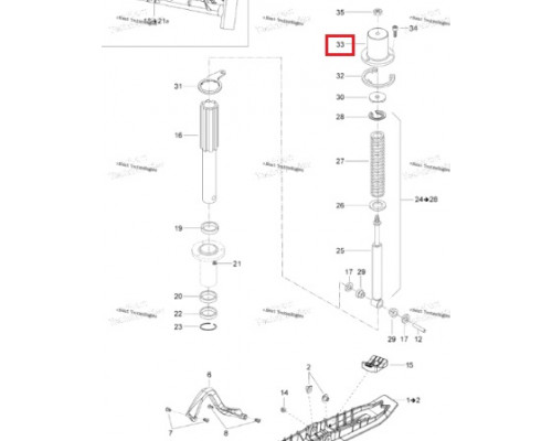 505072875 Стакан Переднего Телескопа Правый Для Ski Doo Skandic, TUNDRA