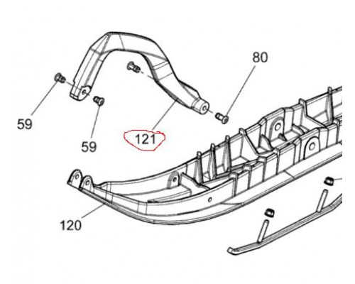 505072976 Ручка Лыжи Черная Для Ski Doo