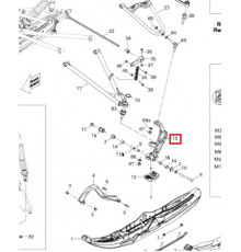 505073012 Поворотная Опора Правая Серая Для Ski Doo 505071998, 505072722, 505073044