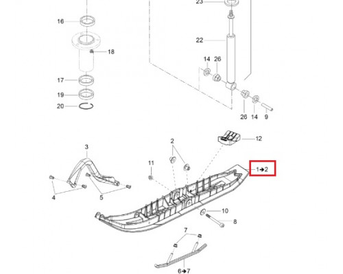 505073100 Лыжа Pilot DS Черная Для Ski Doo 415129567