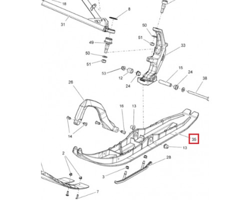 505073568 Лыжа Pilot DS-3 Черная Для Ski Doo