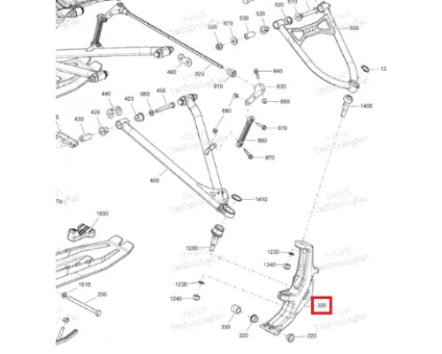 505074143 Поворотная Опора Левая Белая Для Ski Doo SUMMIT Gen4