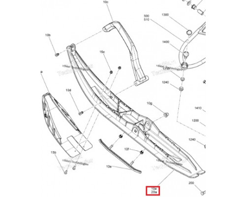 505074747 Лыжа Pilot DS-3 Красная Для Ski Doo