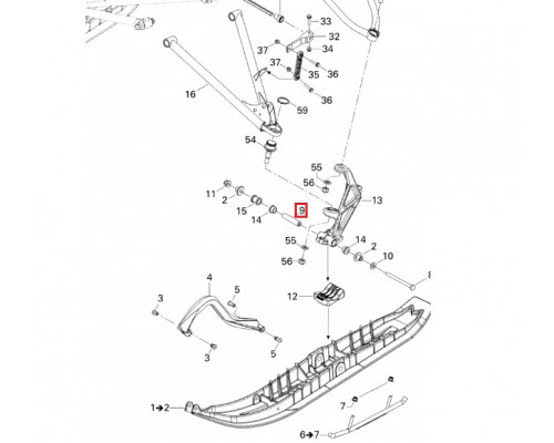 506133300 Втулка Поворотной Опоры Лыжи Для Ski Doo 505072101