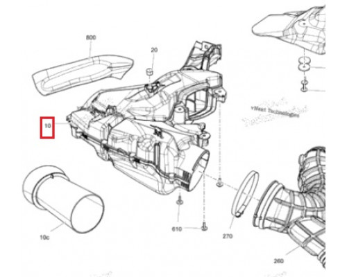 508000948 Воздуховод Для Ski Doo Rev Gen4 850 E-TEC TURBO