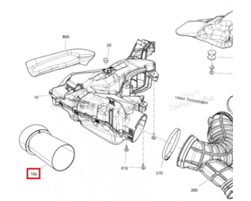 508000949 Патрубок Соединительный Воздушного Корпуса Для Ski Doo Gen4