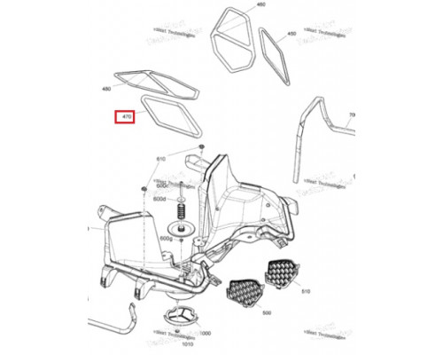 508001034 Сетка Воздухозаборника Нижняя Левая Для Ski Doo REV Gen4 Summit, Freeride