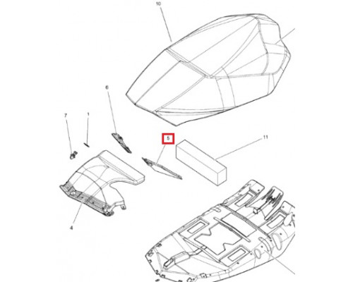 510005414 Крышка Бардачка Правая Для Ski Doo