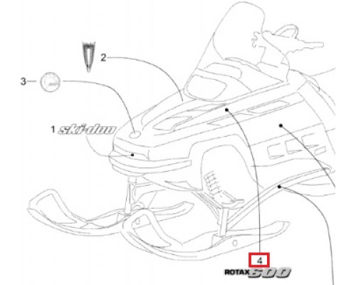 516003569 Наклейка Rotax 600 Для Ski Doo SKANDIC SUV 600