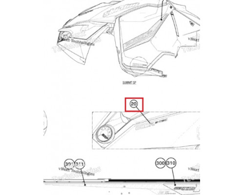 516005992 Наклейка 800R E-TEC Для Ski Doo