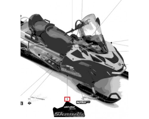 516006799 Наклейка Боковой Панели SKANDIC Левая Для Ski Doo SKANDIC 2015 - 2019