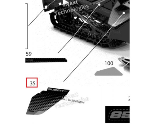 516009016 Наклейка Summit X Для Правой Боковой Панели Для Ski Doo SUMMIT