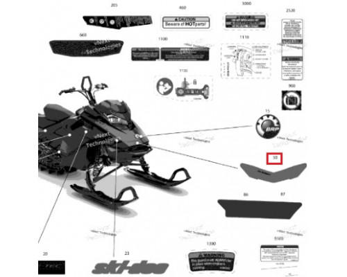 516009416 Наклейка Капота Summit Для Ski Doo SUMMIT 850 2020