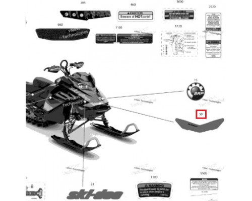 516009608 Наклейка Капота Summit Для Ski Doo SUMMIT EXPERT 2020