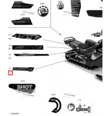 516009609 Наклейка Боковой Панели Rotax Power Summit X Левая Для Ski Doo SUMMIT EXPERT 2020