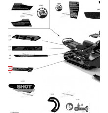 516009610 Наклейка Боковой Панели Rotax Power Summit X Правая Для Ski Doo SUMMIT EXPERT 2020