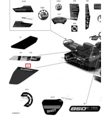 516010301 Наклейка Summit X Rotax Power Для Правой Боковой Панели Для Ski Doo SUMMIT 850 E-TEC Turbo X EXPERT 2021