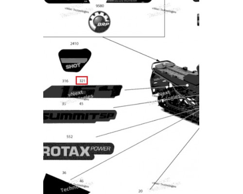 516010306 Наклейка 154 Для Ski Doo SUMMIT REV Gen4