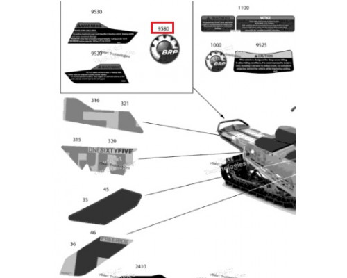 516010443 Эмблема Логотипа BRP Для Ski Doo FREERIDE, SUMMIT 204901459