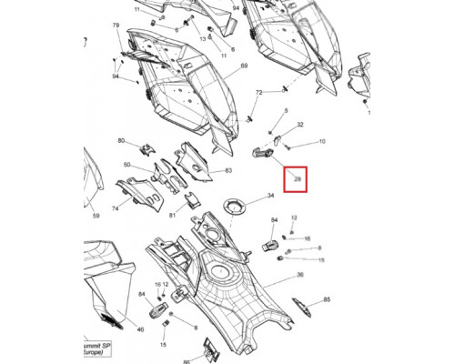 517303612 Защелка Правой Боковой Панели Для Ski Doo