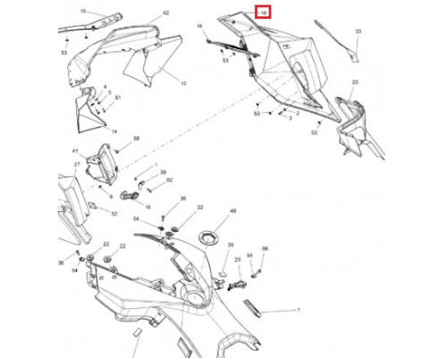 517304029 Боковая Панель Правая Черная Для Ski Doo REV XP 517304121