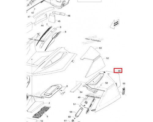 517304072 Боковая Панель Левая Желтая Для Ski Doo Tundra