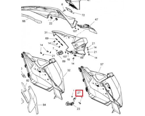 517304221 Крепление Фиксатора Боковой Панели Для Ski Doo