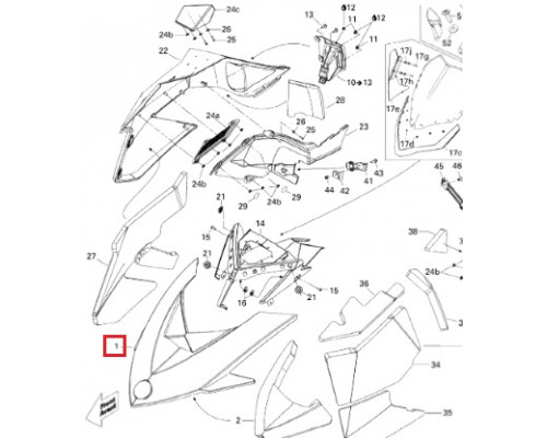 517304531 Капот Белый Для Ski Doo 517304108, 517304530, 517303918