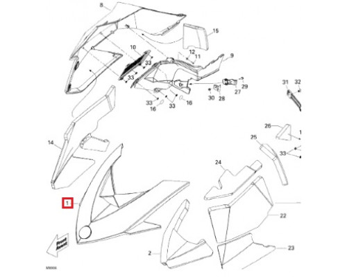 517304534 Капот Желтый Для Ski Doo 517304116