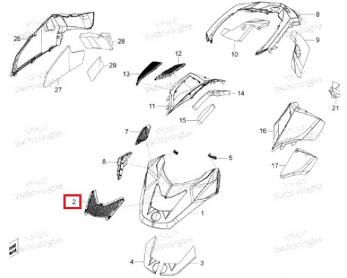 517304843 Вентиляционная Решетка Панели Капота Для Ski Doo