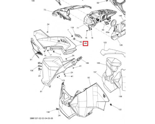 517304911 Панель Капота Левая Желтая Для Ski Doo REV-XM