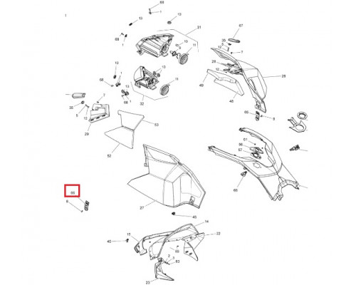 517304999 Защелка Боковой Панели Для Ski Doo Tundra 517304501, 517304743