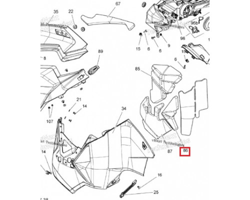 517305201 Поролон Изоляционный Центральный Левой Боковой Панели Для Ski Doo