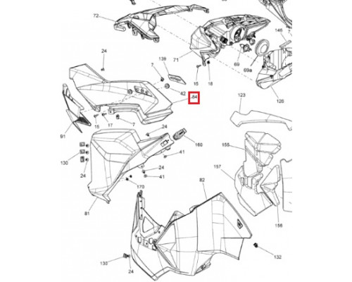 517305230 Панель Капота Левая Оранжевая Для Ski Doo